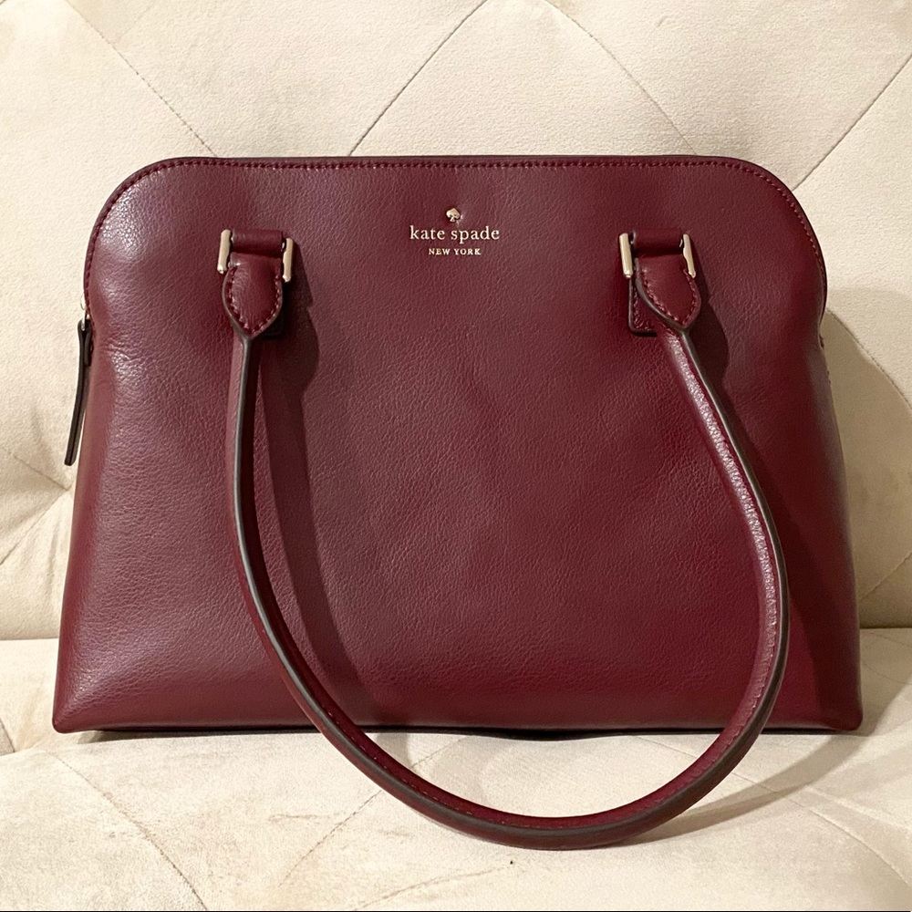 Kate Spade New York Greene St Small Marielle Leather Handbag in Burgundy